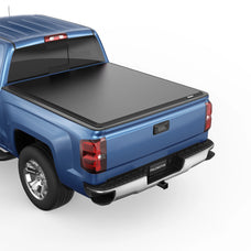 POLEMOTOR 6.5FT Soft Roll-Up Tonneau Cover For 2014-2018 Chevy Silverado/GMC Sierra 1500 Truck Bed (6'6